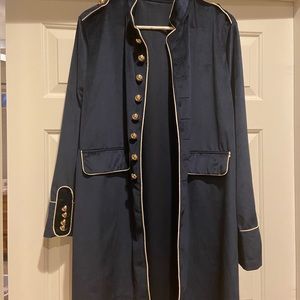 Navy colored velvet prince style jacket blazer